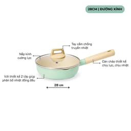 Chảo chống dính có nắp thủy tinh  2