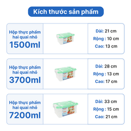 Hộp thực phẩm hai quai trung 3700ml 3